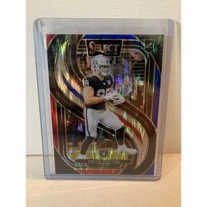 2024 Panini Select Brock Bowers Red & Blue Shock Prizm Premier Level #118